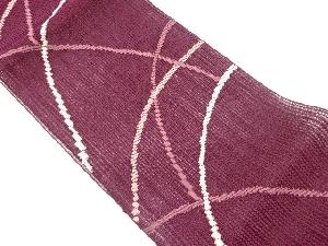 紐通し曲線模様織出し夏用名古屋帯